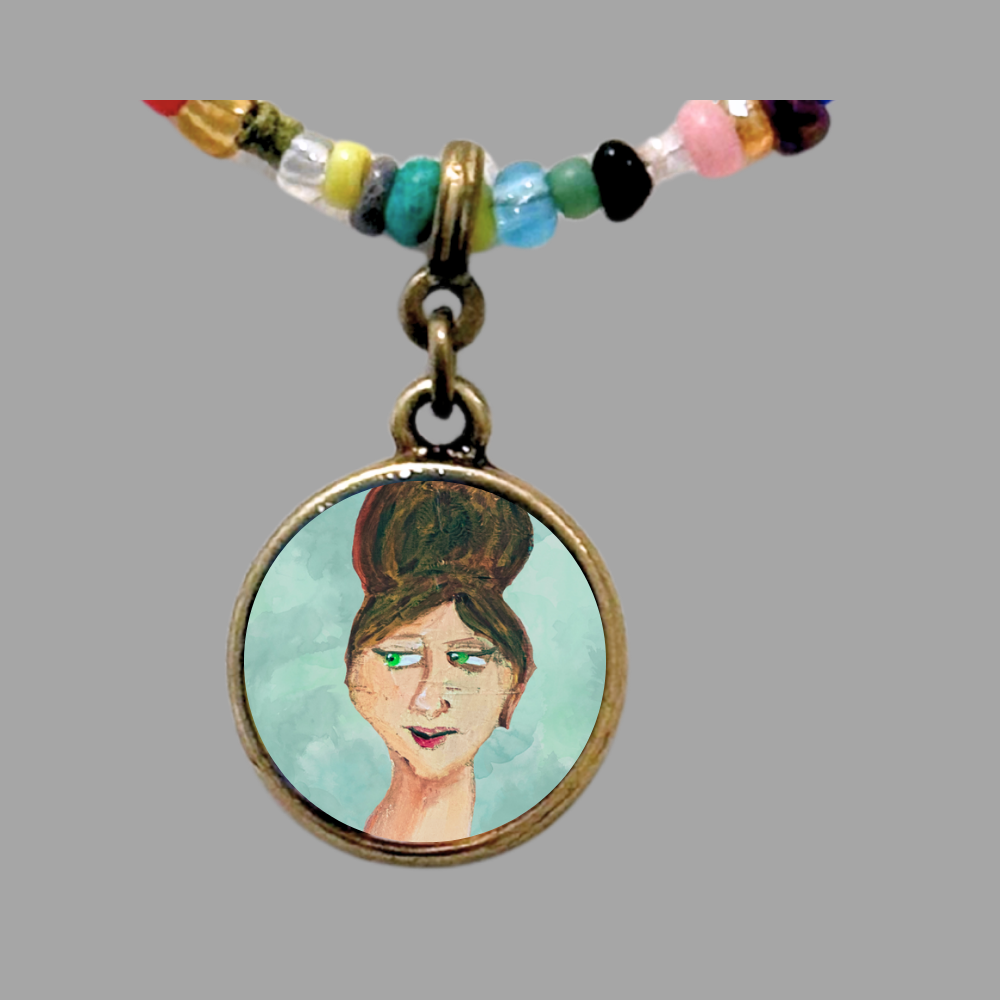 Hand-Beaded Inner-Sisters Charm Necklace