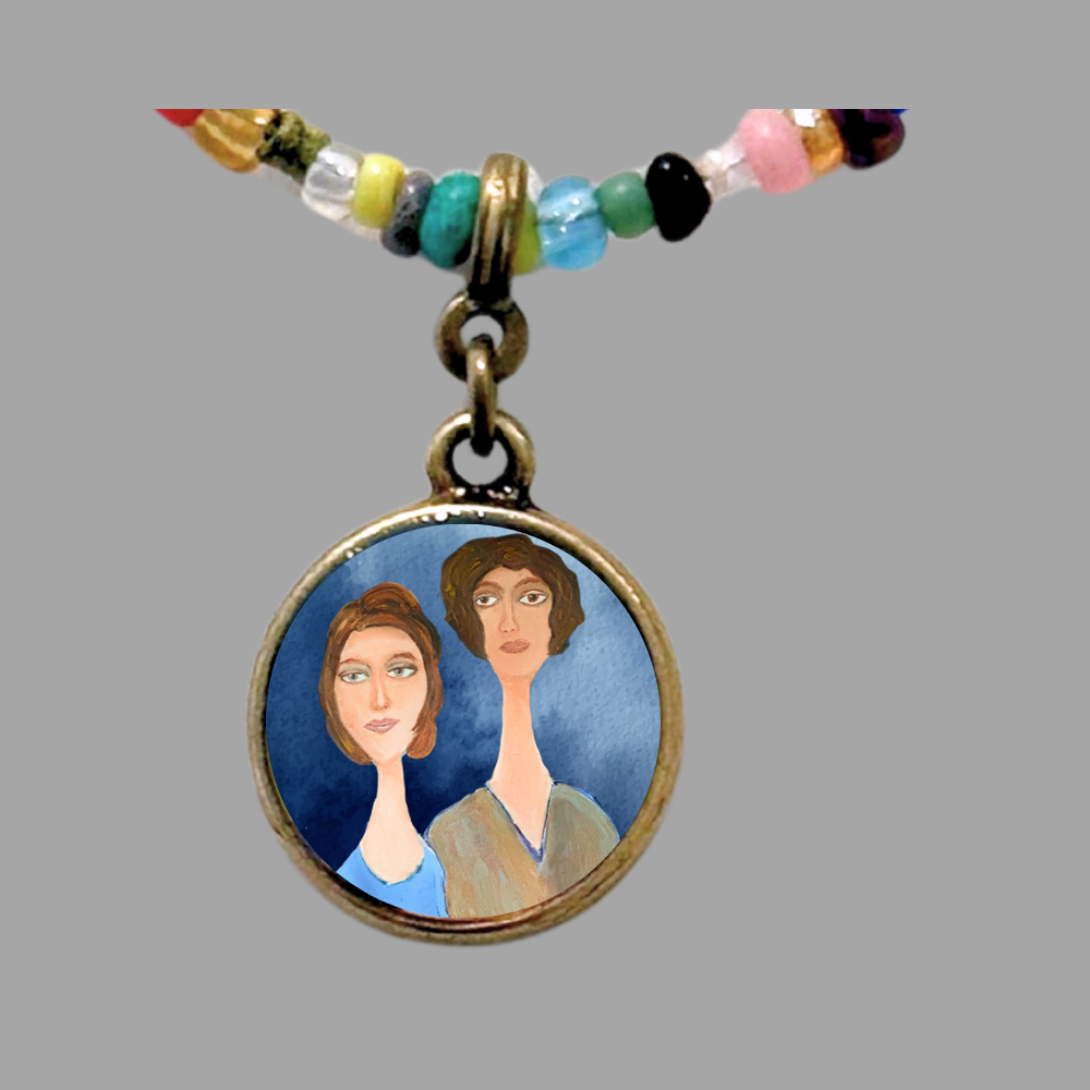 Hand-Beaded Inner-Sisters Charm Necklace