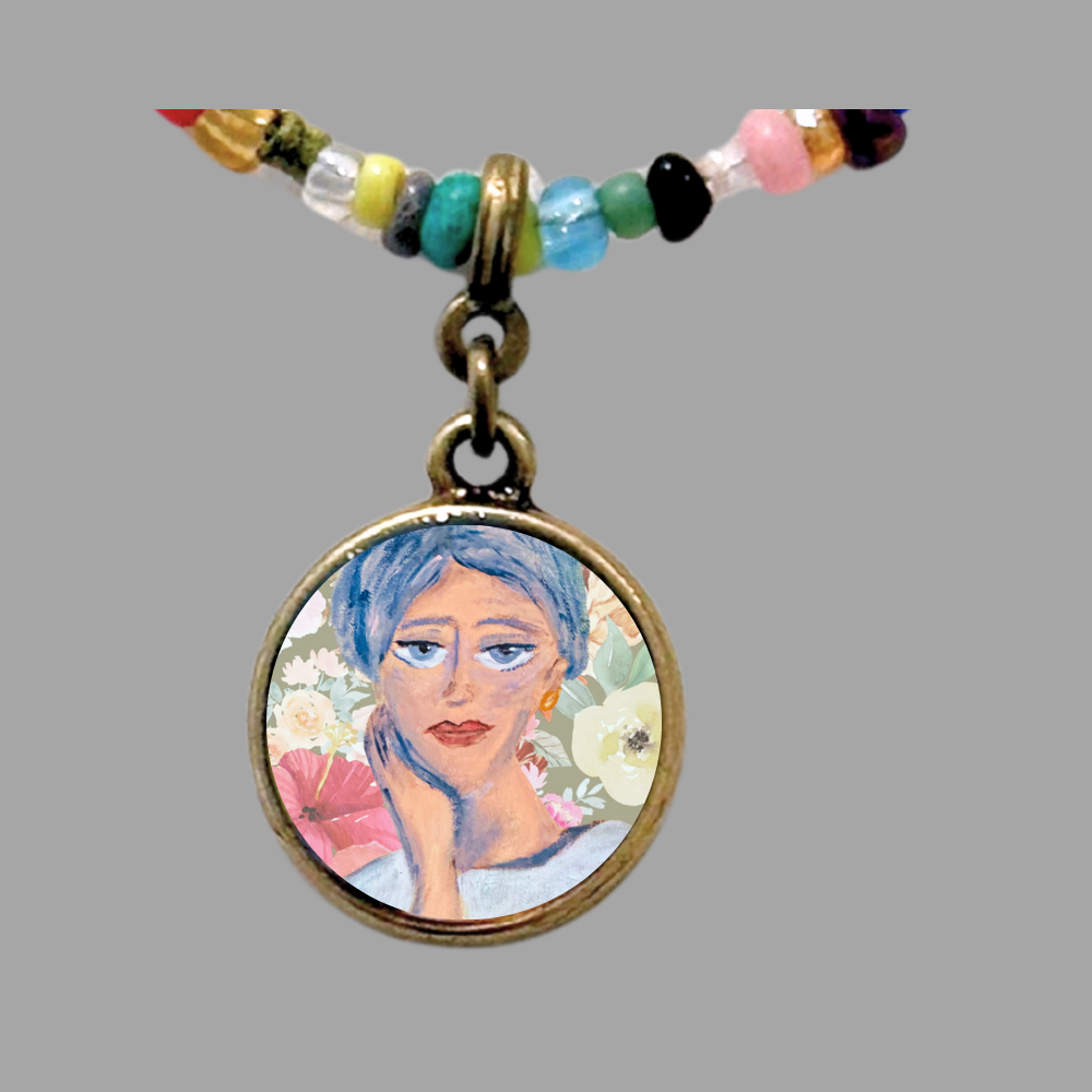 Hand-Beaded Inner-Sisters Charm Necklace